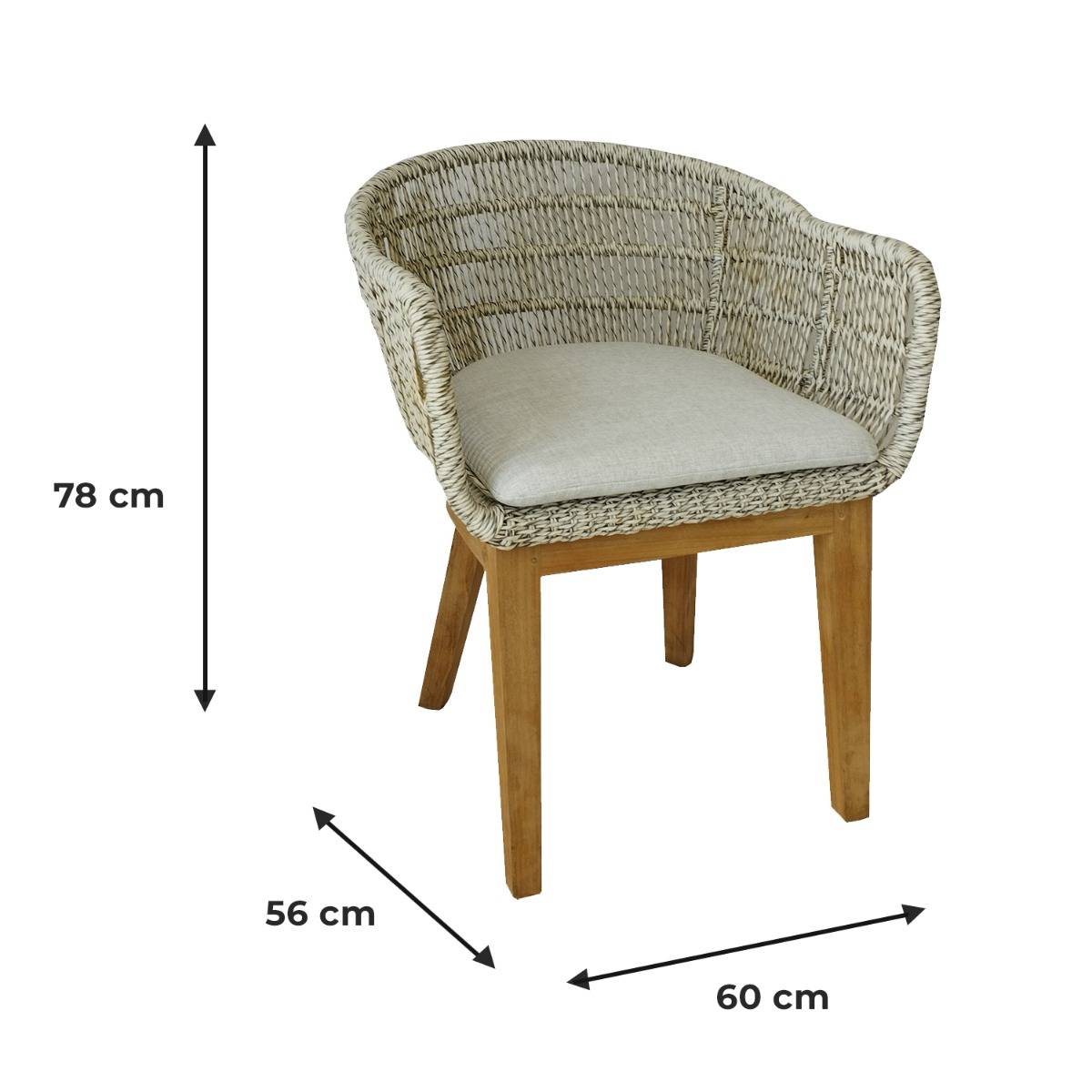 Fauteuil en résine tressée grise chiné Lounge avec coussin - Gecko Jardin - Imagen 5