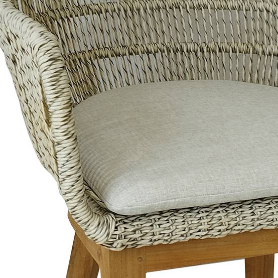 Fauteuil en résine tressée grise chiné Lounge avec coussin - Gecko Jardin - Imagen 4