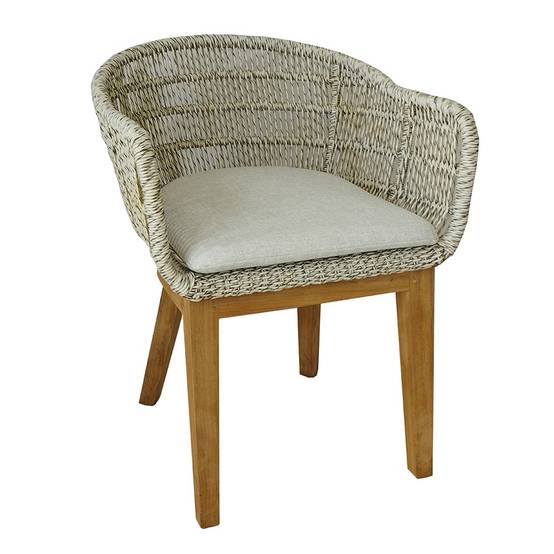 Fauteuil en résine tressée grise chiné Lounge avec coussin - Gecko Jardin - Imagen 2