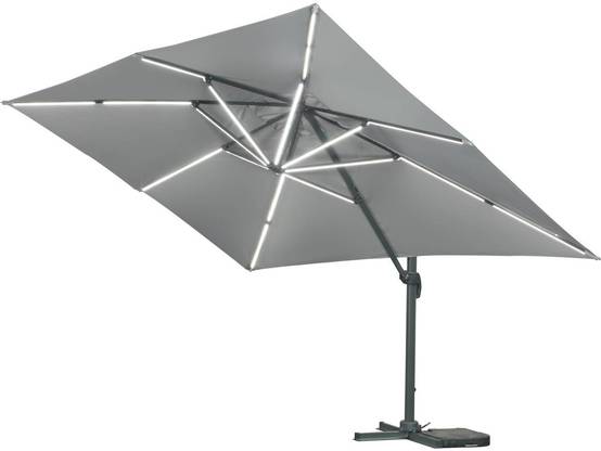 Parasol Jardin Déporté Led Alu "sun 3 Luxe" 3 X 3 M - Gris -habitat Et Jardin - Image 4