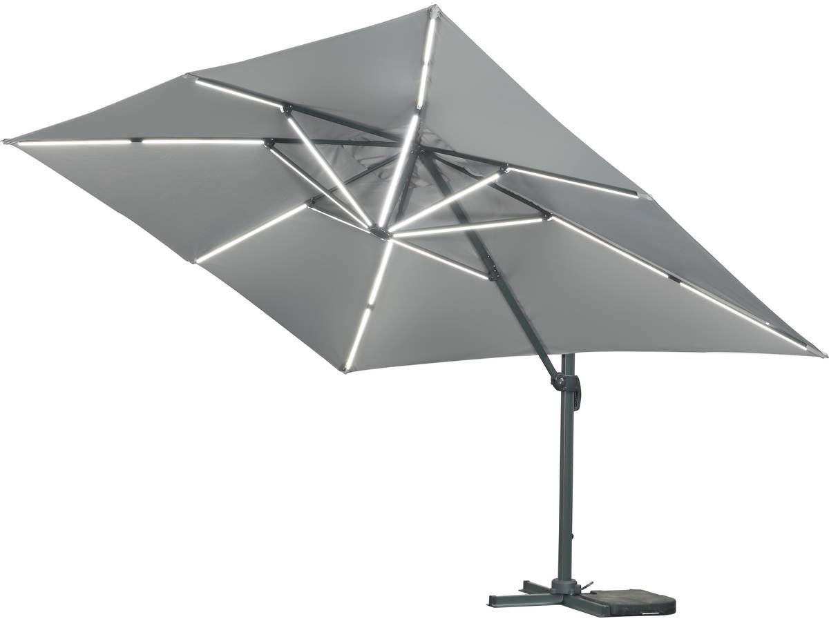 Parasol Jardin Déporté Led Alu "sun 3 Luxe" 3 X 3 M - Gris -habitat Et Jardin - Imagen 4
