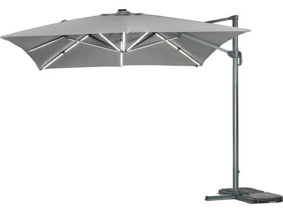 Parasol Jardin Déporté Led Alu "sun 3 Luxe" 3 X 3 M - Gris -habitat Et Jardin - Image 1