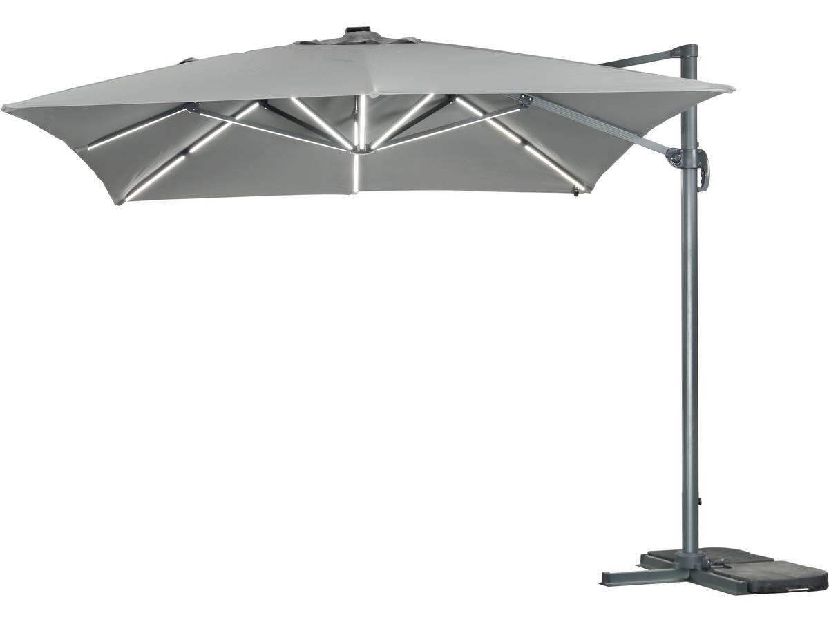 Parasol Jardin Déporté Led Alu "sun 3 Luxe" 3 X 3 M - Gris -habitat Et Jardin - Imagen 1