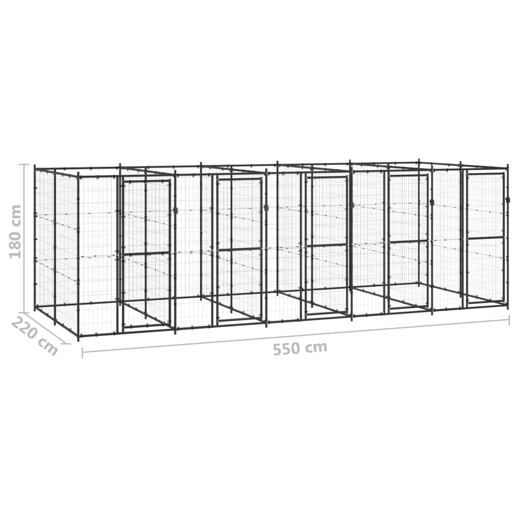 Vidaxl - Chenil extérieur Acier 12,1 m² vidaXL 3082263 - Imagen 3