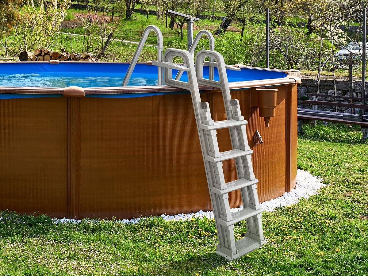 Escalier Double Piscine "mario" Avec Système De Sécurité Enfant -habitat Et Jardin - Image 2