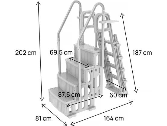 Escalier Double Piscine "mario" Avec Système De Sécurité Enfant -habitat Et Jardin - Image 3