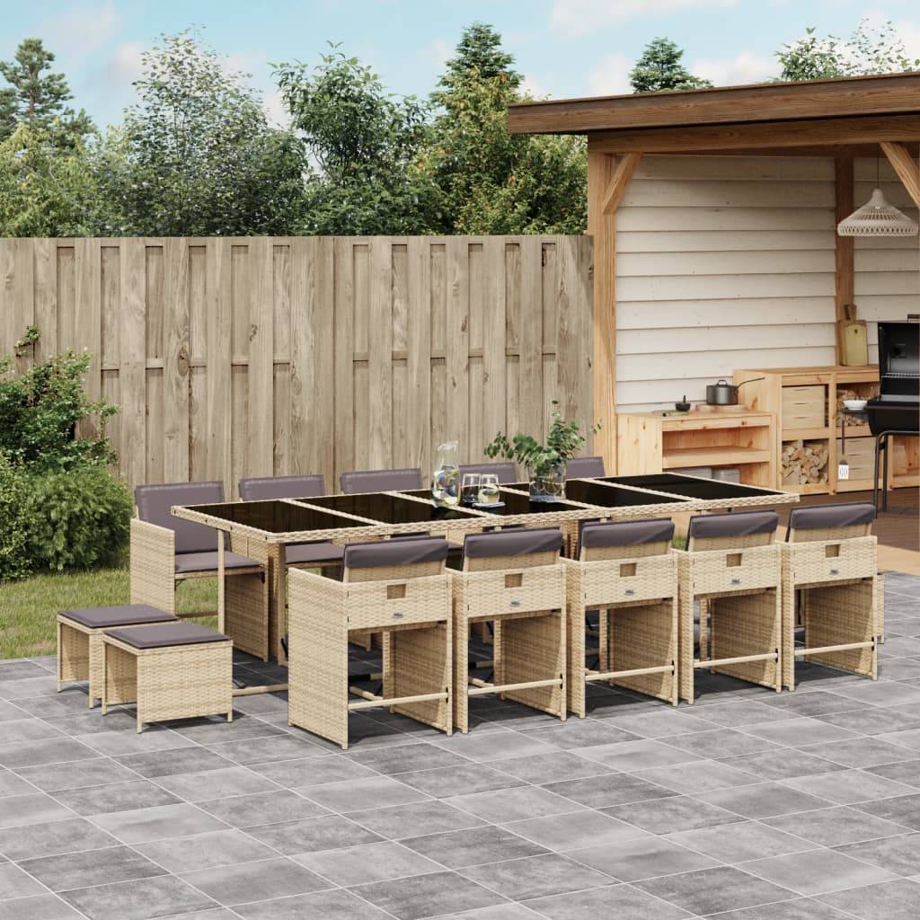 ComfortXL - Salon de Jardin Encastrable 14 Places Résine Tressée Verre Beige Mixte – ComfortXL Outdoor Living - Image 1