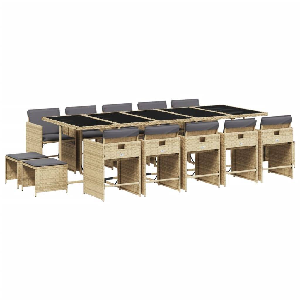 ComfortXL - Salon de Jardin Encastrable 14 Places Résine Tressée Verre Beige Mixte – ComfortXL Outdoor Living - Image 2