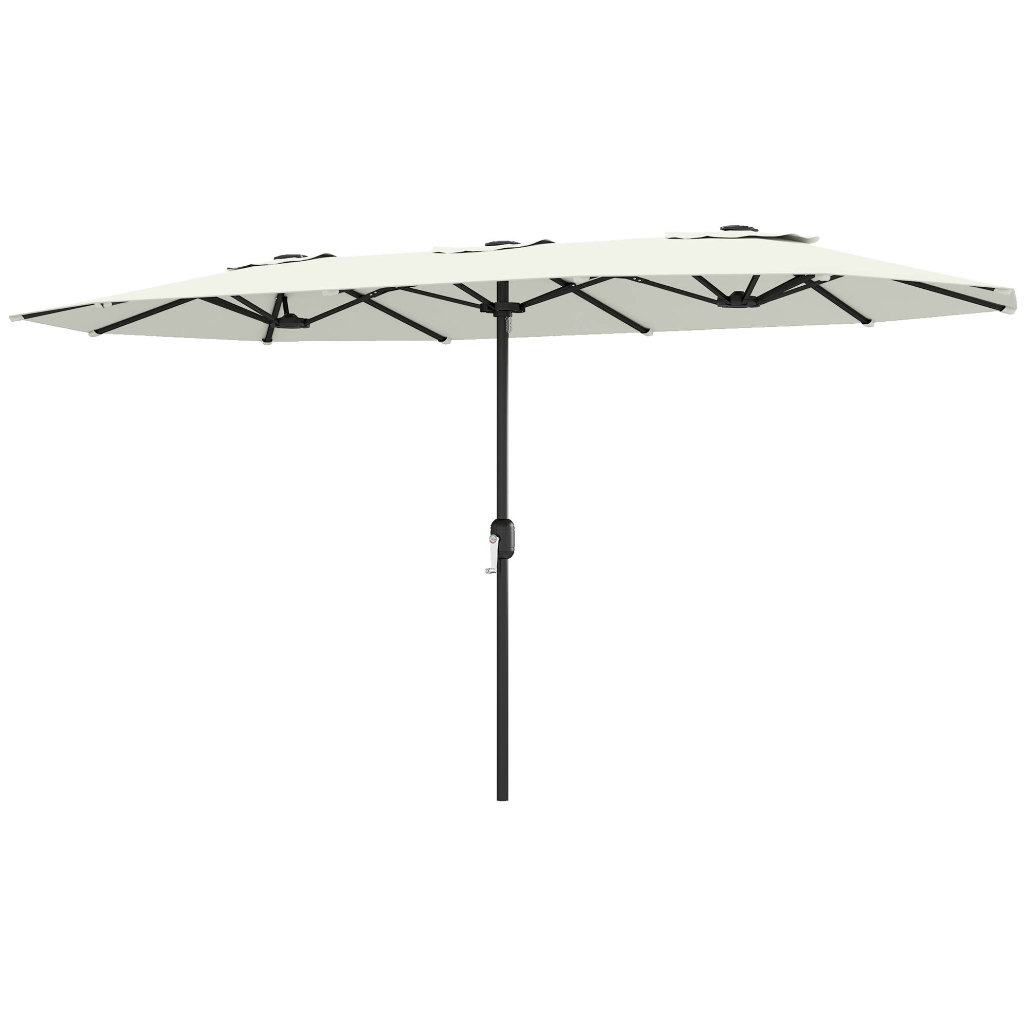 Parasol double en polyester et métal crème 247 x 247 x 256 cm - PANGIVO - Image 2