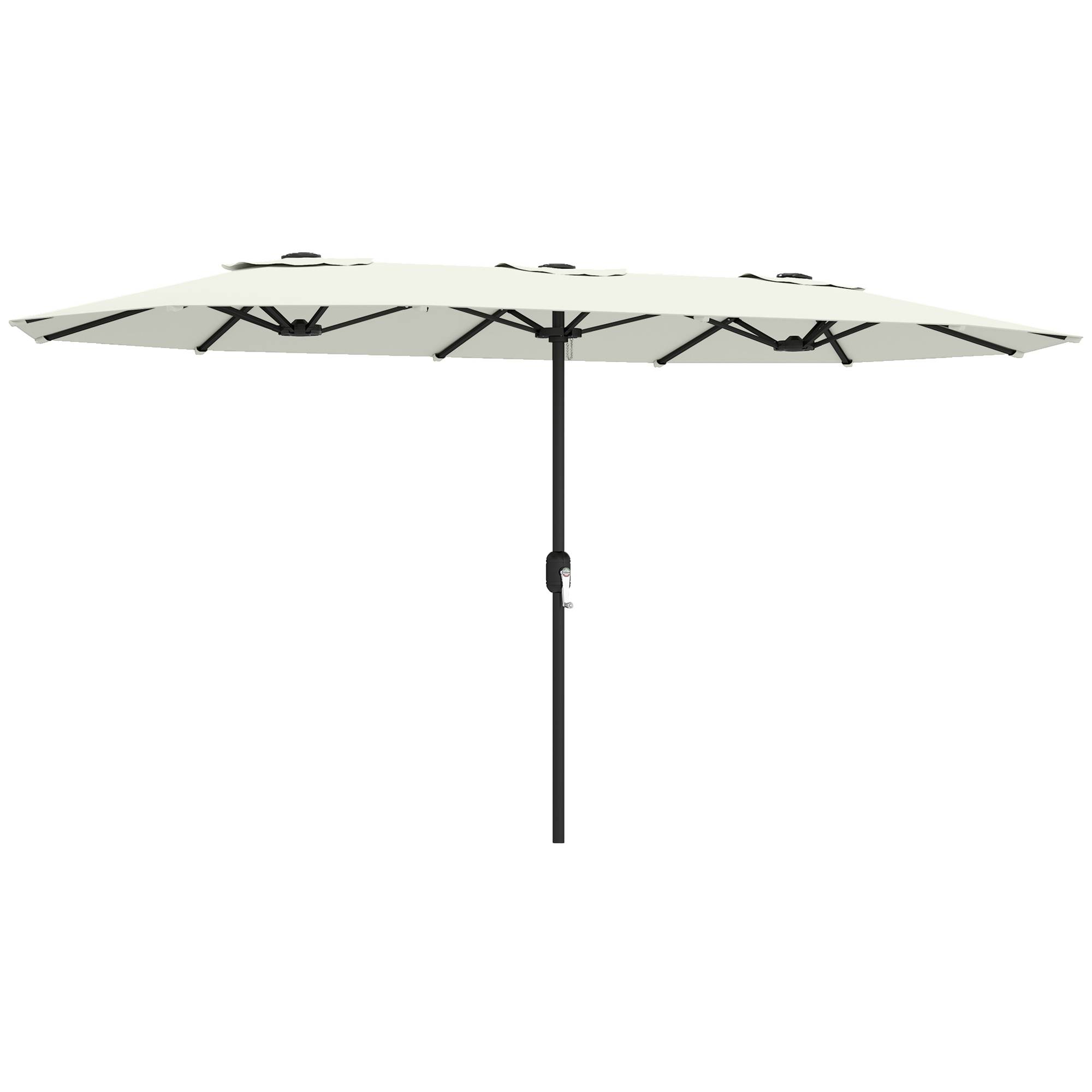 Parasol double en polyester et métal crème 247 x 247 x 256 cm - PANGIVO - Image 1