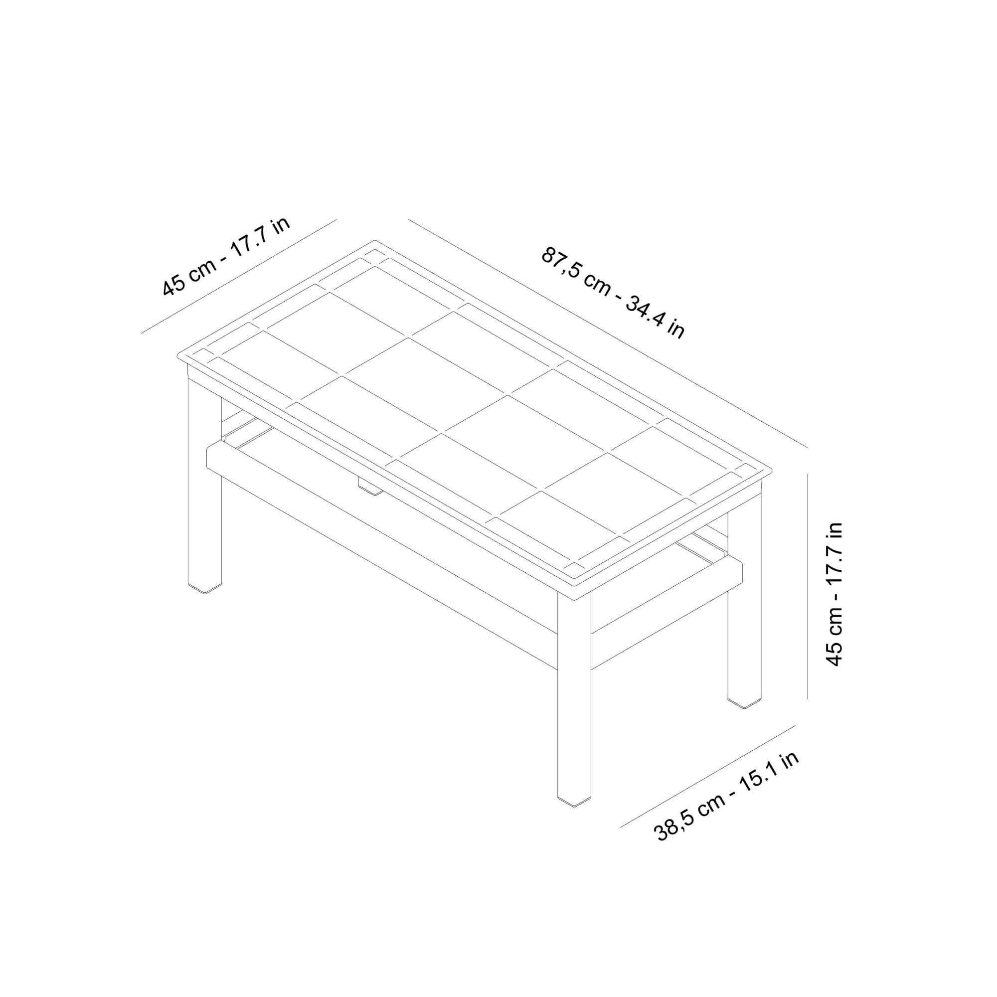 Table basse extérieur 90x45 chocolat CLICK-CLACK Resol - Image 2