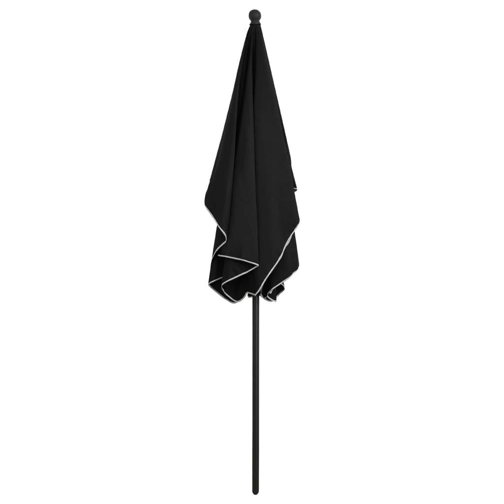 Helloshop26 - Parasol de jardin avec mât 210 x 140 cm noir - Imagen 4