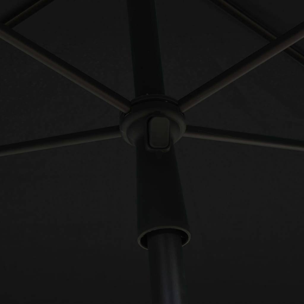 Helloshop26 - Parasol de jardin avec mât 210 x 140 cm noir - Imagen 5