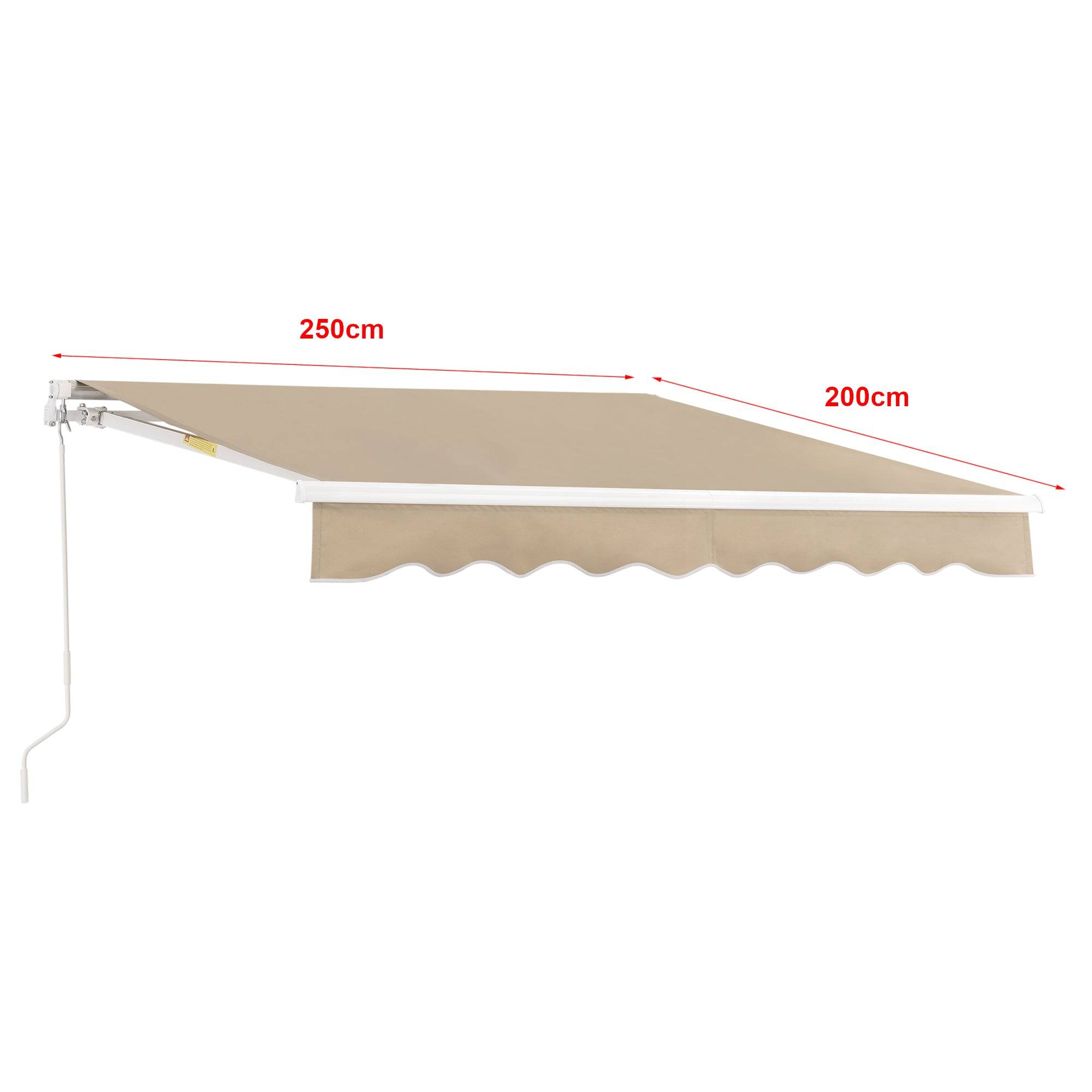 Helloshop26 - Store banne avec manivelle 250 x 200 cm beige - Imagen 2