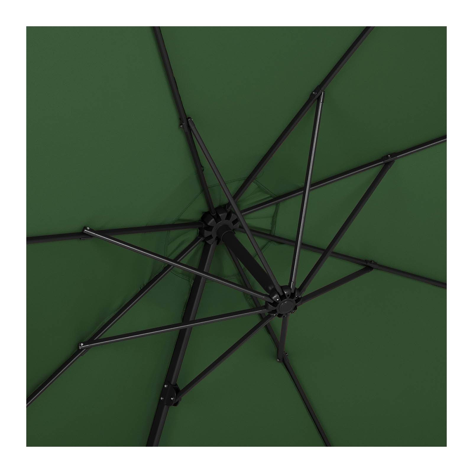 Helloshop26 - Parasol déporté - vert - rond - diamètre 300 cm - inclinable et pivotant - Imagen 4