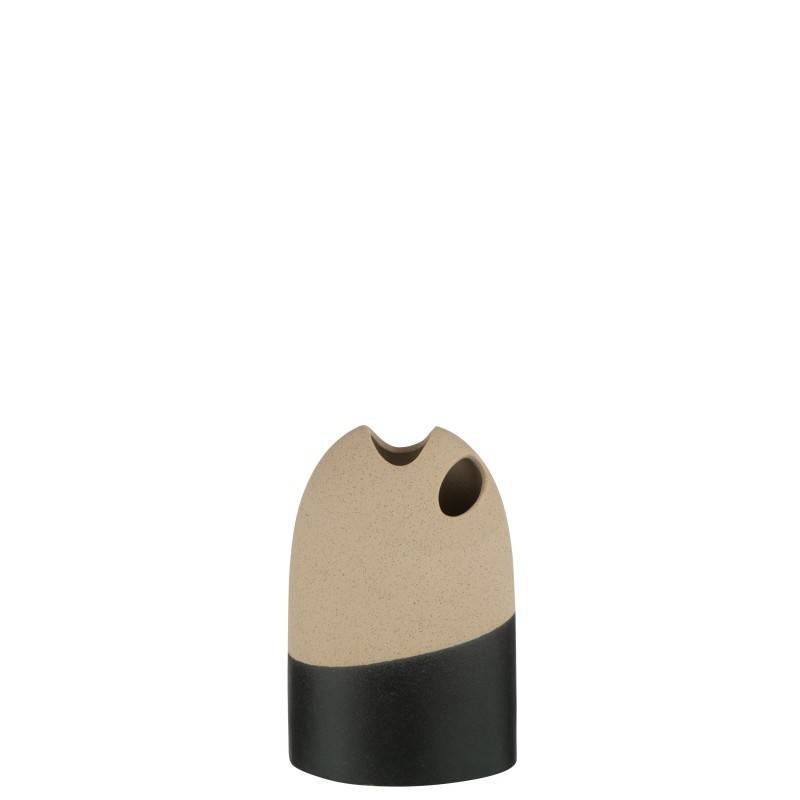 J-Line - Vase en céramique noir 16.5x9.5x25.5 cm - J-Line