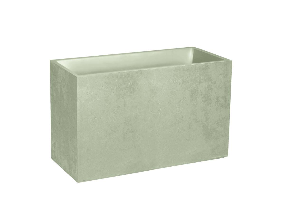 Eda - Jardinière Muret Basalt Décor béton 116 L - Vert amande - Eda