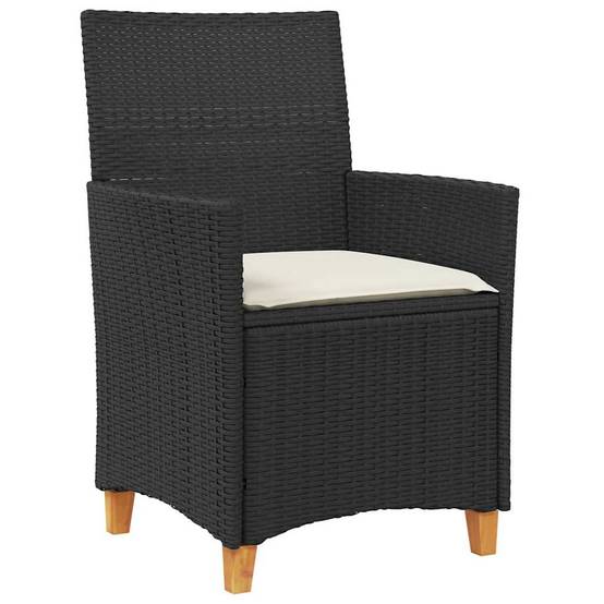 Petit Salon de Jardin 2 Personnes Polyrotin Table Verre pour Balcon Design Moderne Noir – ComfortXL Outdoor Living - Image 6