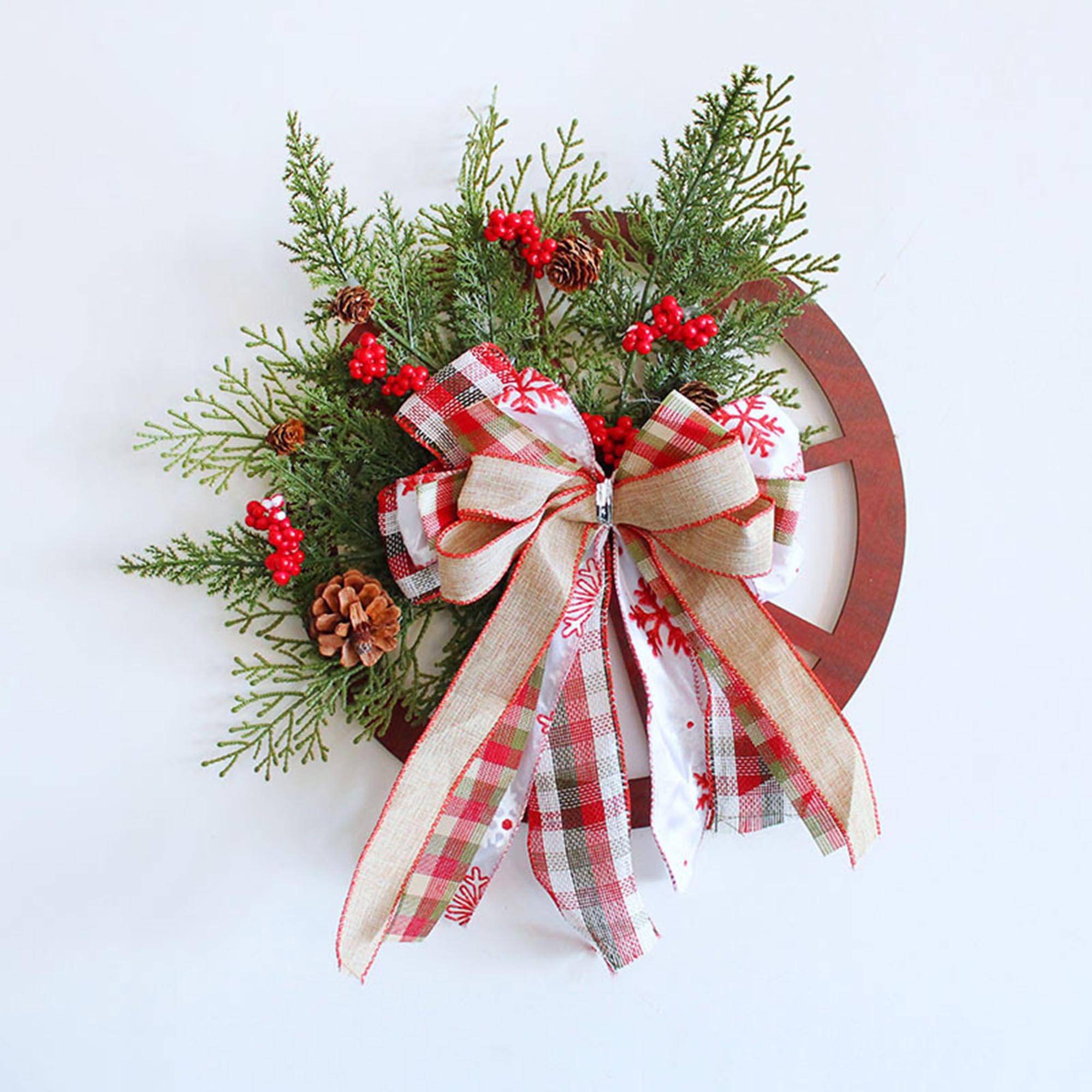 Couronne de roue de chariot de Noël de 40 cm, guirlande artificielle suspendue, décorations de Noël, ornement de couronne de Noël, fournitures de fête - Image 6