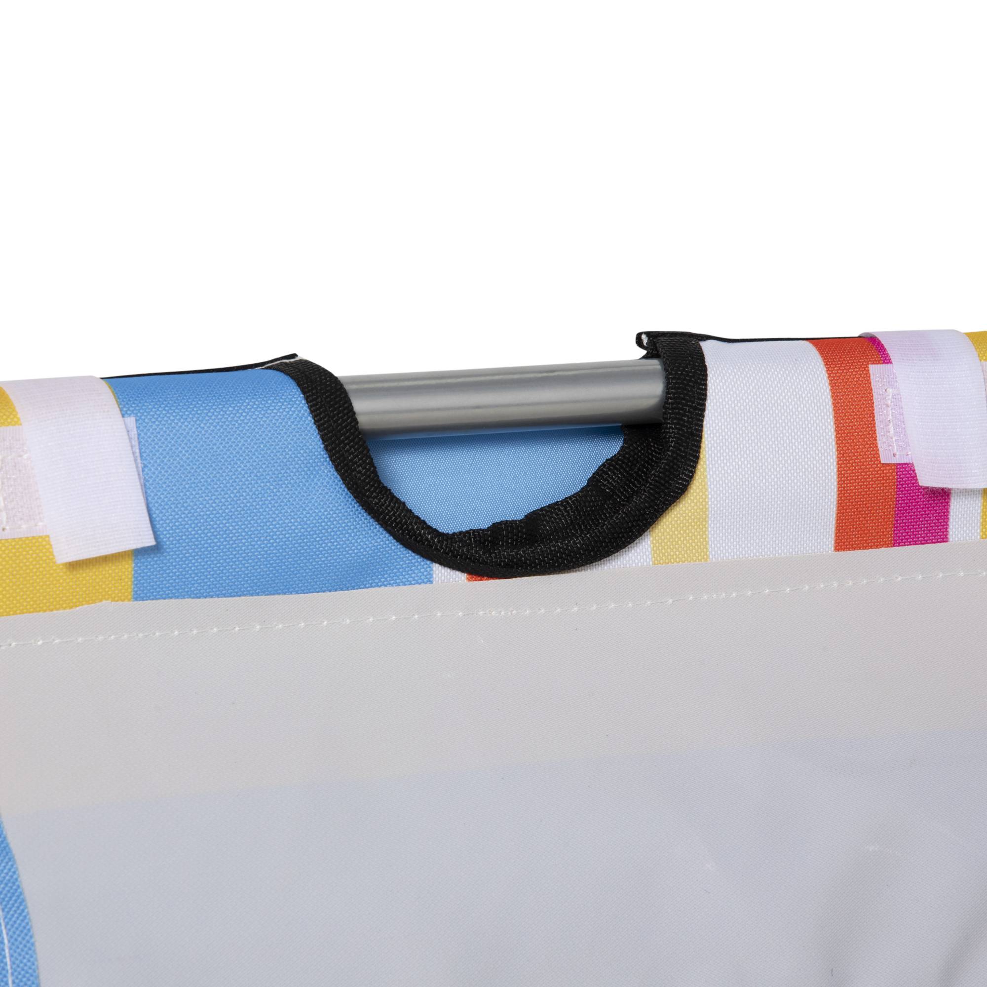 Lot de 2 Tapis de Plage Pliables avec Dossier et Appui-Tête Réglables, Tissu Oxford et Cadre Acier, Sac de Transport, 124 x 53 x 45 cm, Multicolore - Image 10