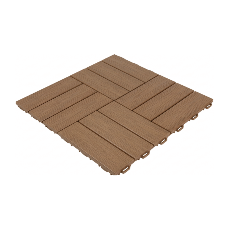 Dalle clipsable jardin finition bois "A l'italienne" - 56 x56 cm - Marron - ArtPlast - Image 1
