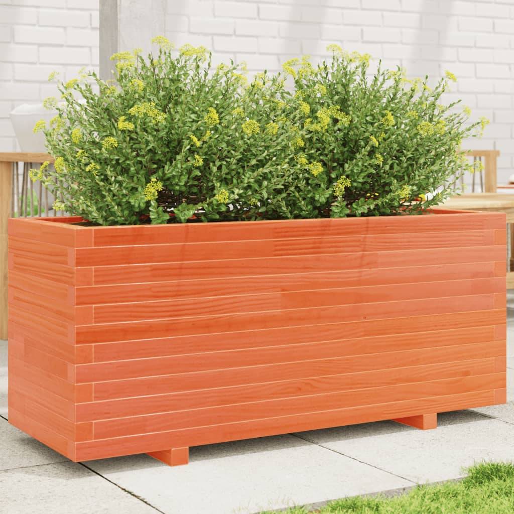 Maison Chic - Jardinière, Bac à fleurs, Pot de fleurs cire marron 110x40x49,5 cm bois de pin massif - Imagen 2