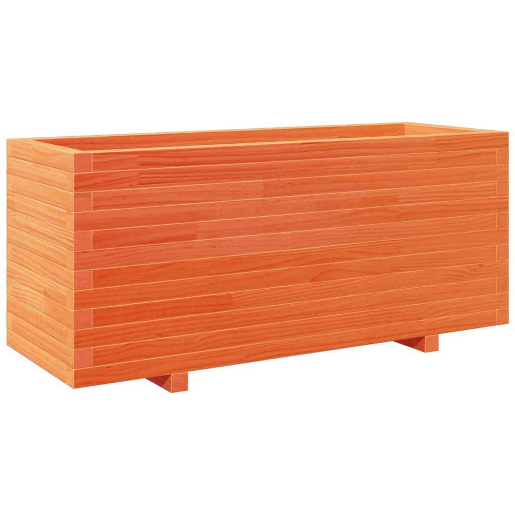 Maison Chic - Jardinière, Bac à fleurs, Pot de fleurs cire marron 110x40x49,5 cm bois de pin massif - Imagen 1