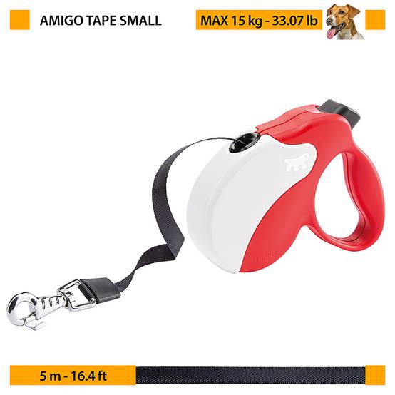 Ferplast - Ferplast Laisse Chien Enrouleur AMIGO SMALL, Laisse pour petits chiens jusqu'à 15 Kg. Sangle Extensible max 5 m. Bouton de verrouillage et de - Imagen 2