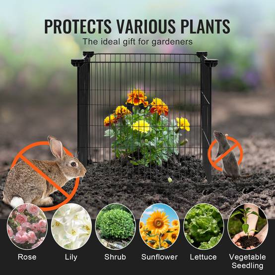 VEVOR Lot 5 protections plantes, grillage 39x39cm, maille métallique, écureuils. - Image 6