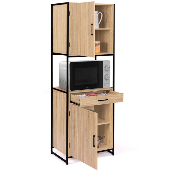 Buffet de cuisine 60 CM DETROIT meuble 2 portes design industriel + tiroir - Image 4