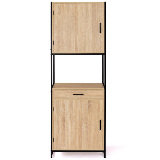 Buffet de cuisine 60 CM DETROIT meuble 2 portes design industriel + tiroir - Image 3