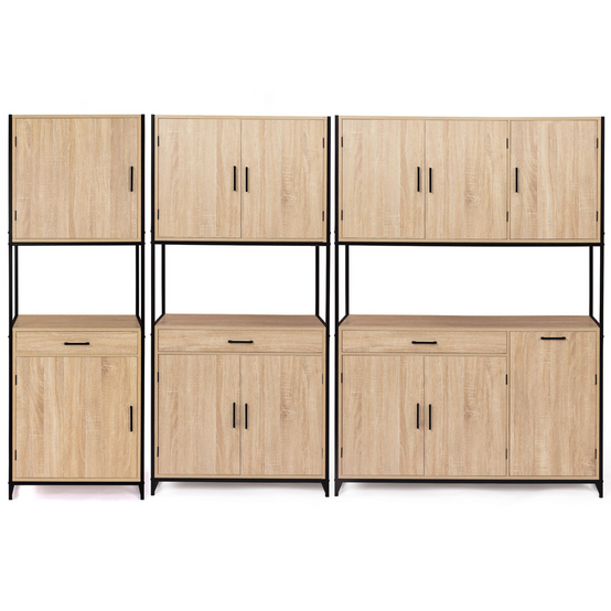 Buffet de cuisine 60 CM DETROIT meuble 2 portes design industriel + tiroir - Image 8