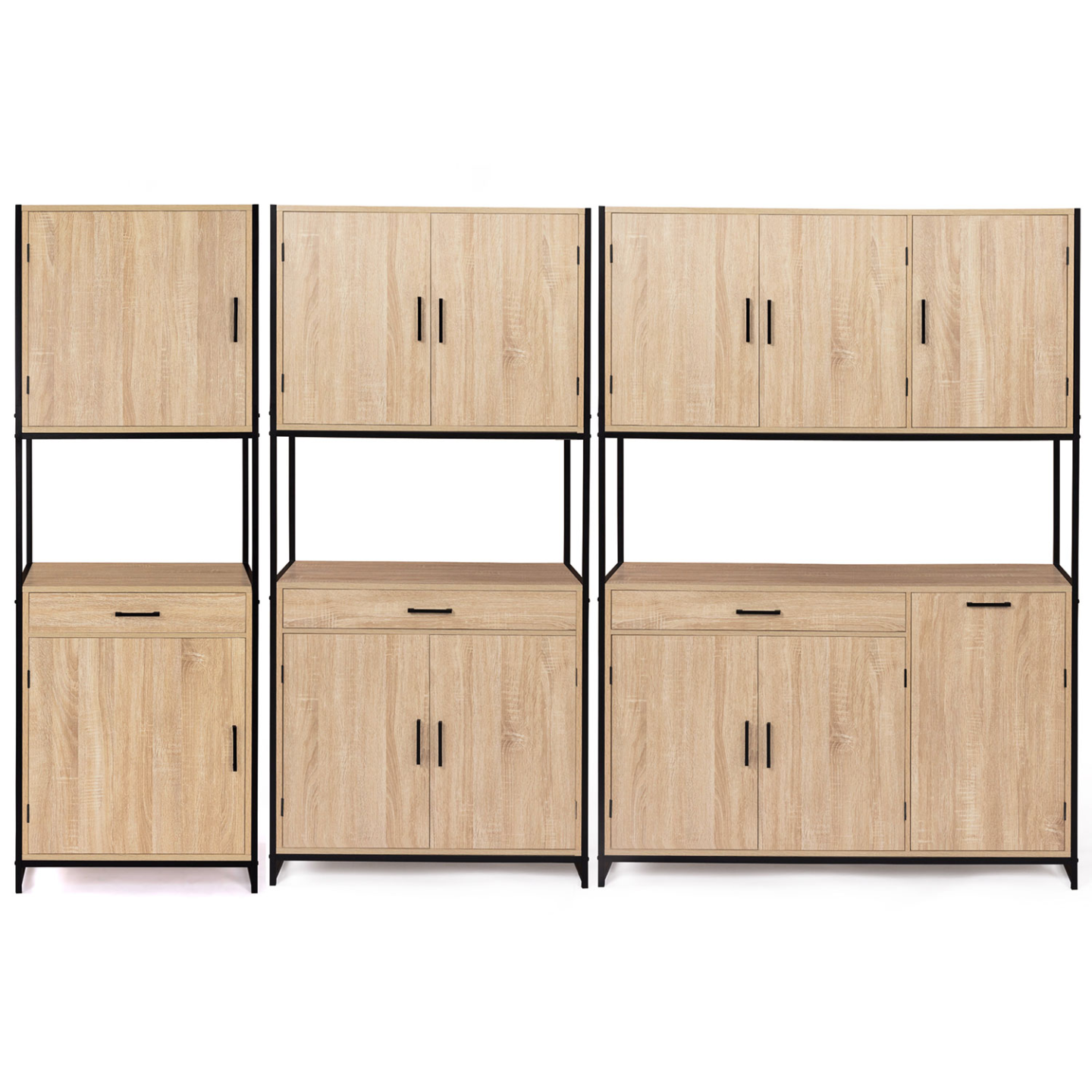 Buffet de cuisine 60 CM DETROIT meuble 2 portes design industriel + tiroir - Image 8