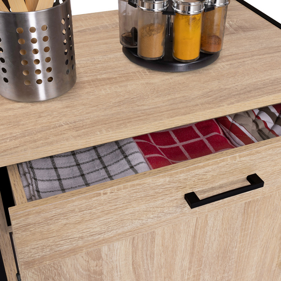Buffet de cuisine 60 CM DETROIT meuble 2 portes design industriel + tiroir - Image 6
