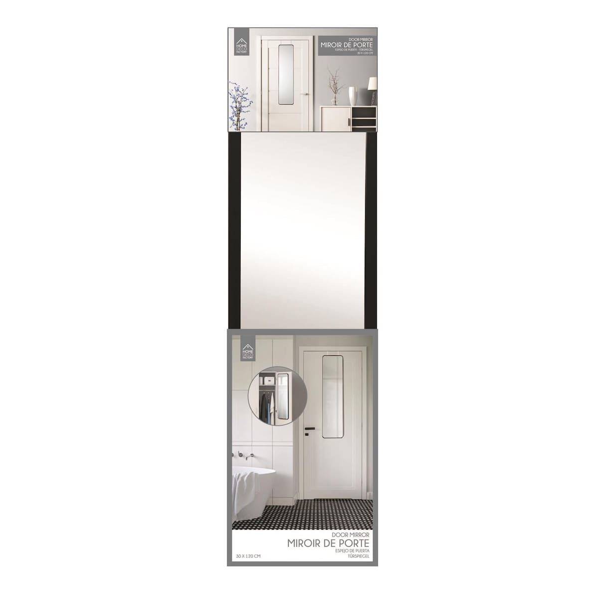 ALTOBUY - Miroir de Porte Rectangulaire 30x120cm en Verre et Aluminium Noir - GORIS - Image 8