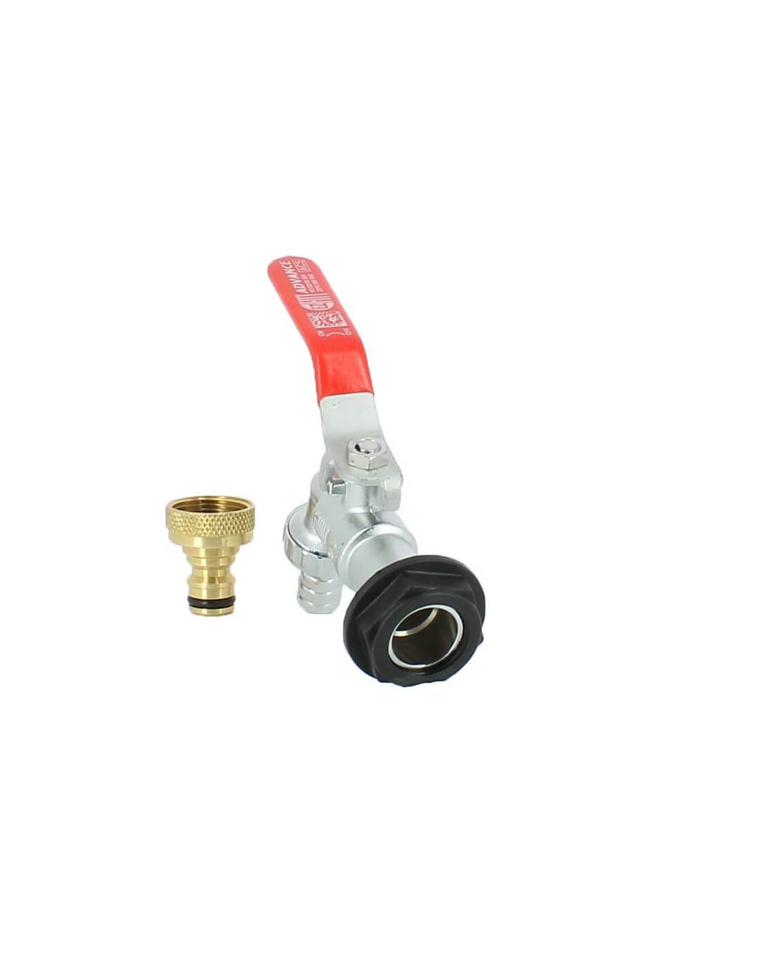Robinet laiton chromé 15 mm + Nez 20X27 pour Récupérateur Eau - Imagen 3