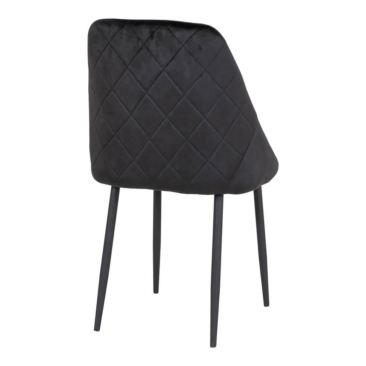 ALTOBUY - Lot de 2 Chaises Velours Noir et Pieds Acier - TINTO - Image 6