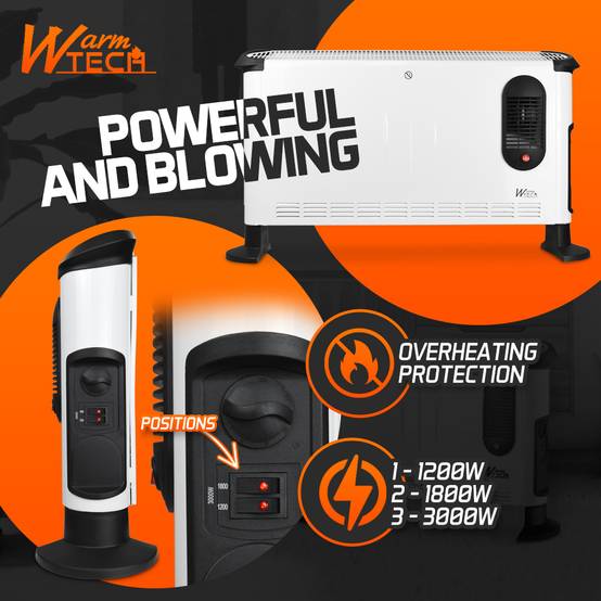 Chauffage mobile 3000W avec soufflerie - 3 positions - Image 3