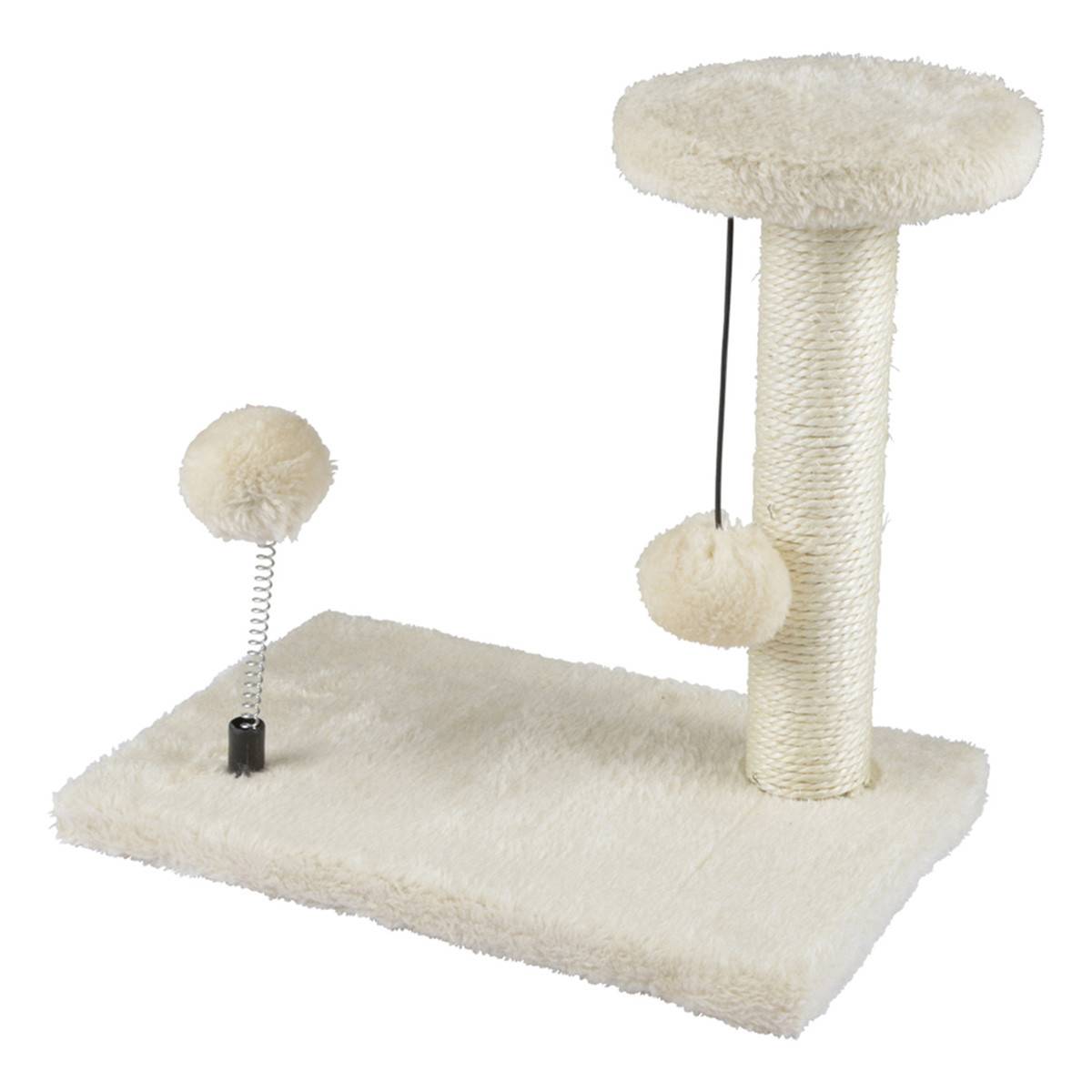 Love Story - Arbre à Chat avec Jouets "1 Plateforme" 28cm Écru - Image 1