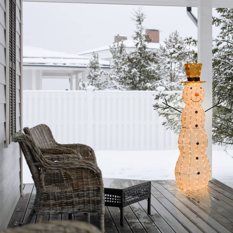 Lotti - Bonhomme de neige lumineux 3D H150cm 320 LED ambré fixe Timer extérieur Smart Connect 31V professionnel Lotti - Imagen 8