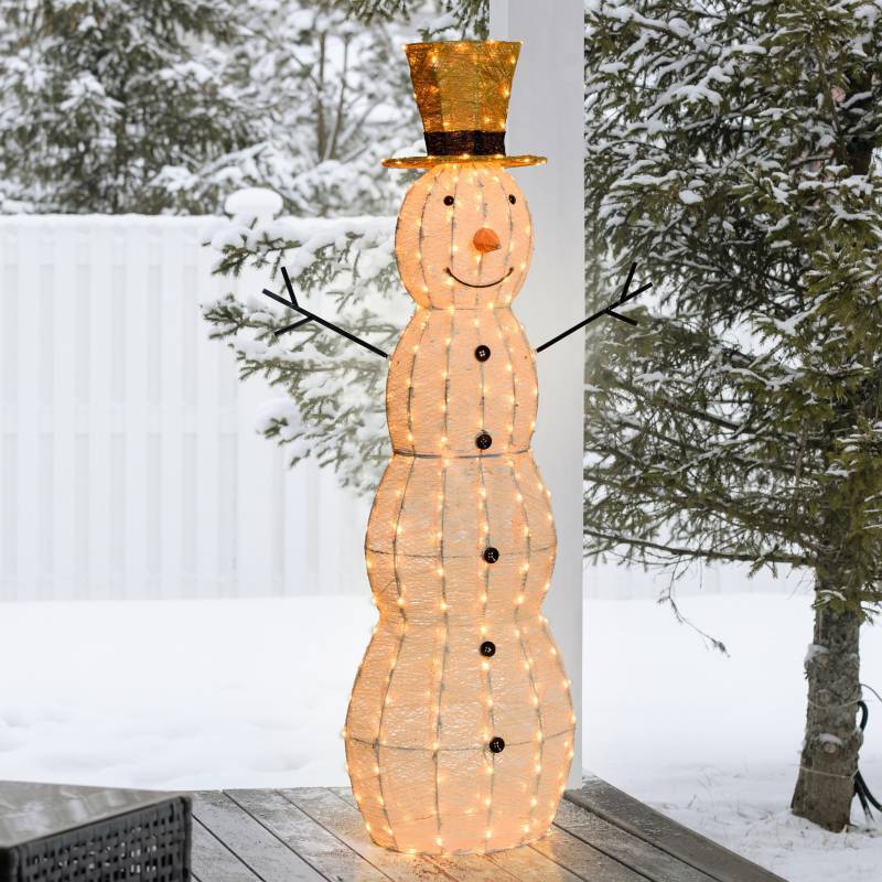 Lotti - Bonhomme de neige lumineux 3D H150cm 320 LED ambré fixe Timer extérieur Smart Connect 31V professionnel Lotti - Imagen 1