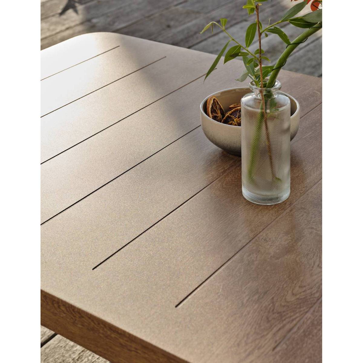Dcb Garden - Salon bas de jardin - Gris - Aluminium imitation bois - 5 places - Goya - Image 9
