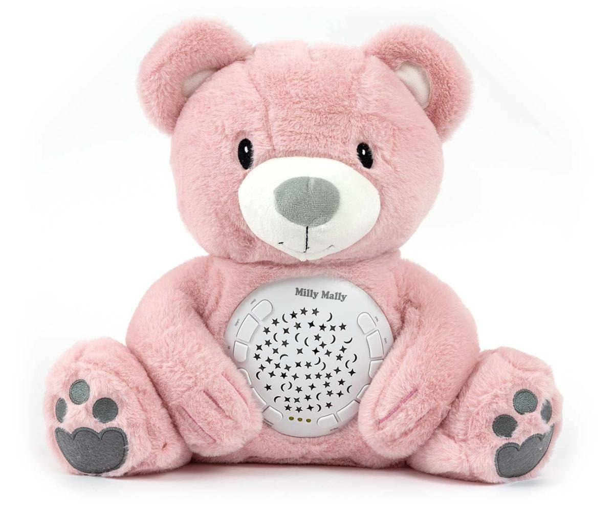 Peluche projecteur Milly Mally Ours Rose