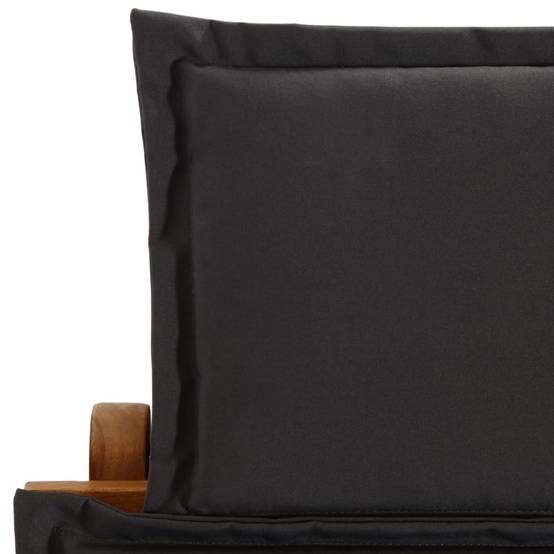 Chaise longue | Transat | Bain de soleil avec coussin Bois d'acacia solide Gris foncé - Image 6