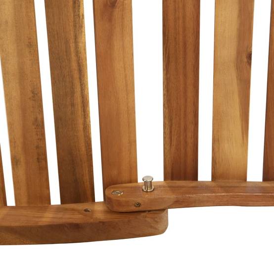 Chaise longue | Transat | Bain de soleil avec coussin Bois d'acacia solide Gris foncé - Image 9
