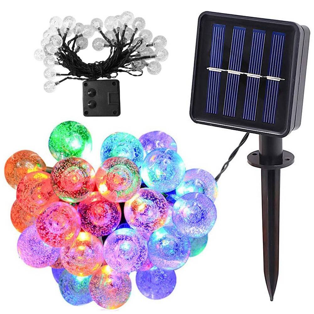 Guirlande de jardin 40 led solaire multicolore - Image 1