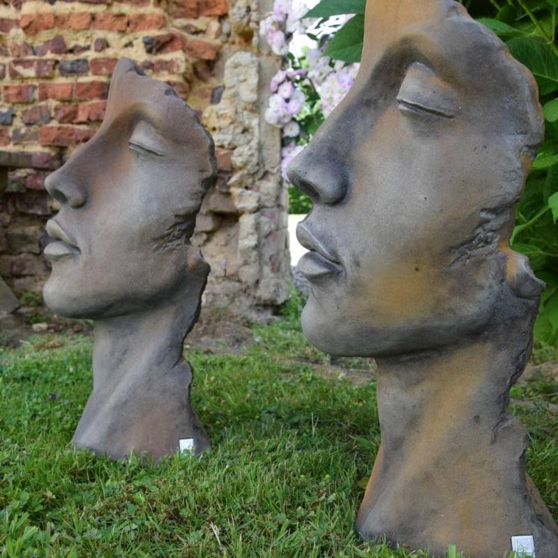 Jardinex - Statue visage femme extérieur petit format - Gris beton 50 cm - Jardinex - Imagen 4