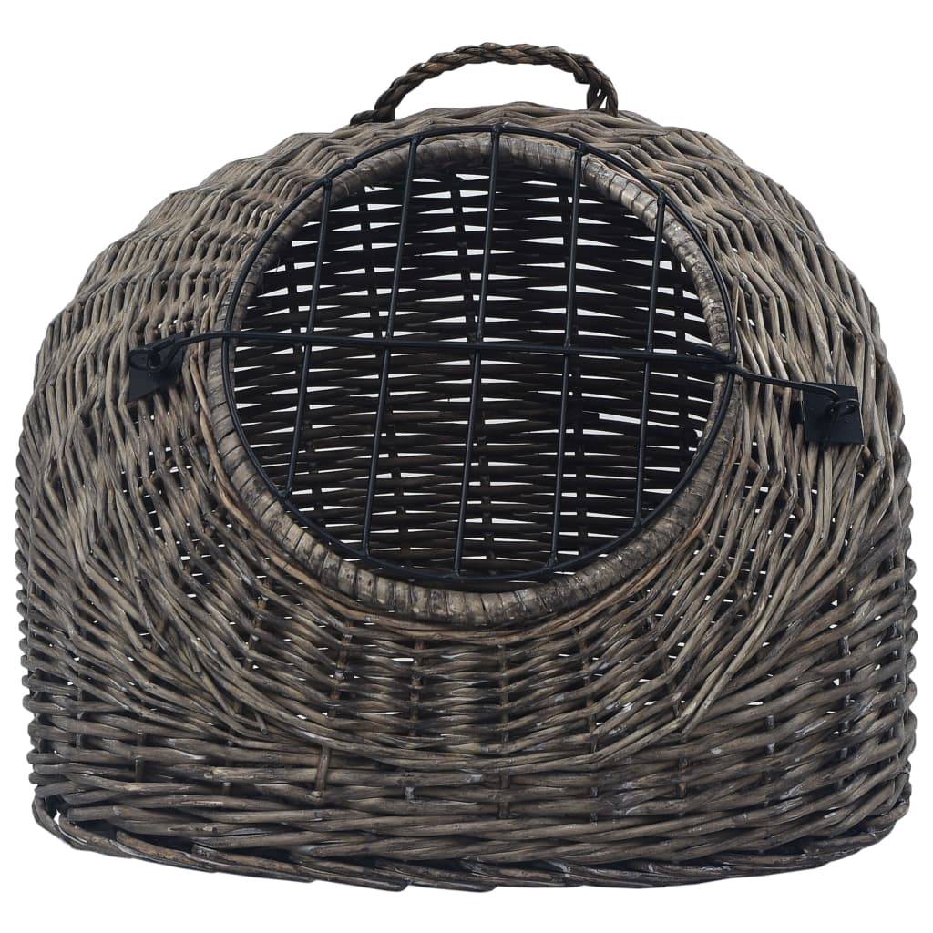 Vidaxl - Cage de transport pour chats Gris 60x45x45 cm Saule naturel vidaXL 170906 - Imagen 3