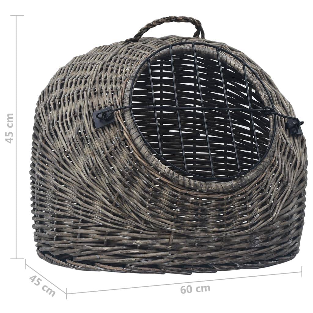 Vidaxl - Cage de transport pour chats Gris 60x45x45 cm Saule naturel vidaXL 170906 - Imagen 1