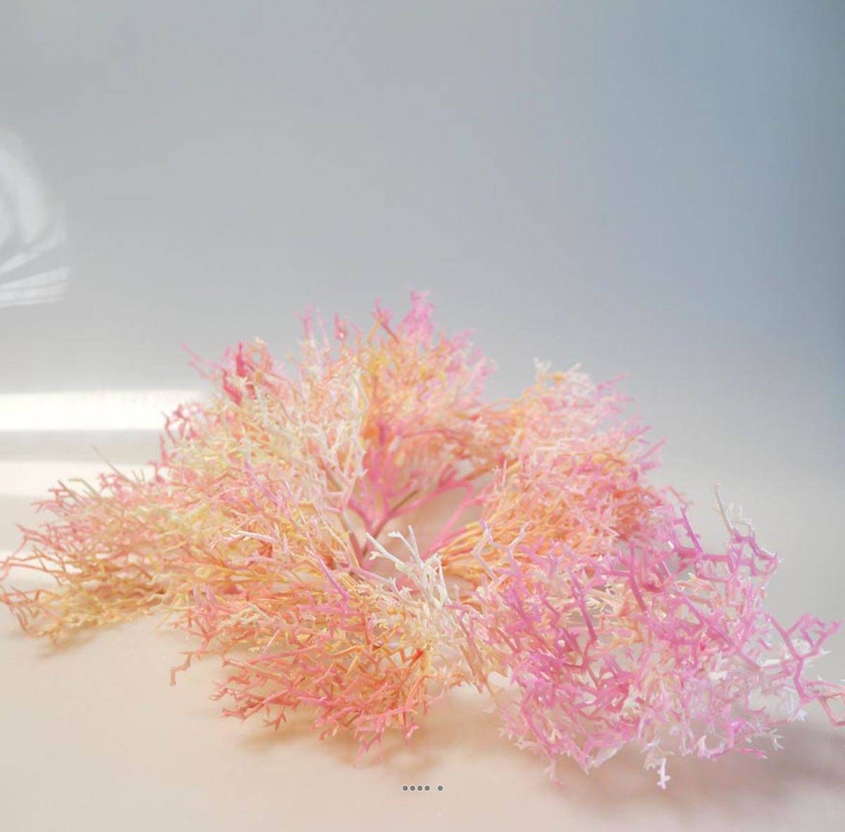 Artificielles - Piquet d'herbe de Corail factice H30cm plastique extérieur Rose-crème - couleur: Rose-crème